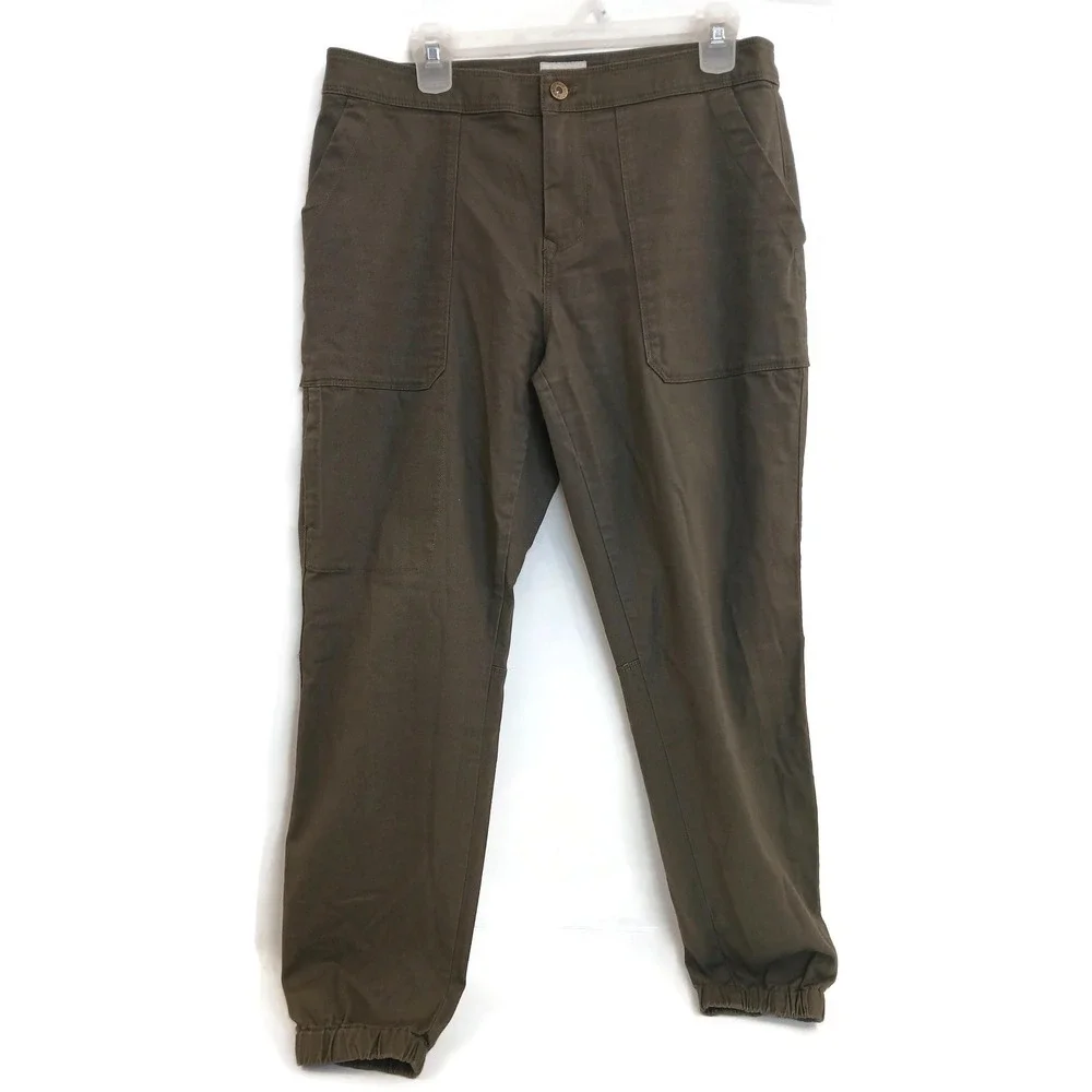 The North Face Pants Womens 8 Olive Green Utility‎ Jogger Elastic Cuff Cotton